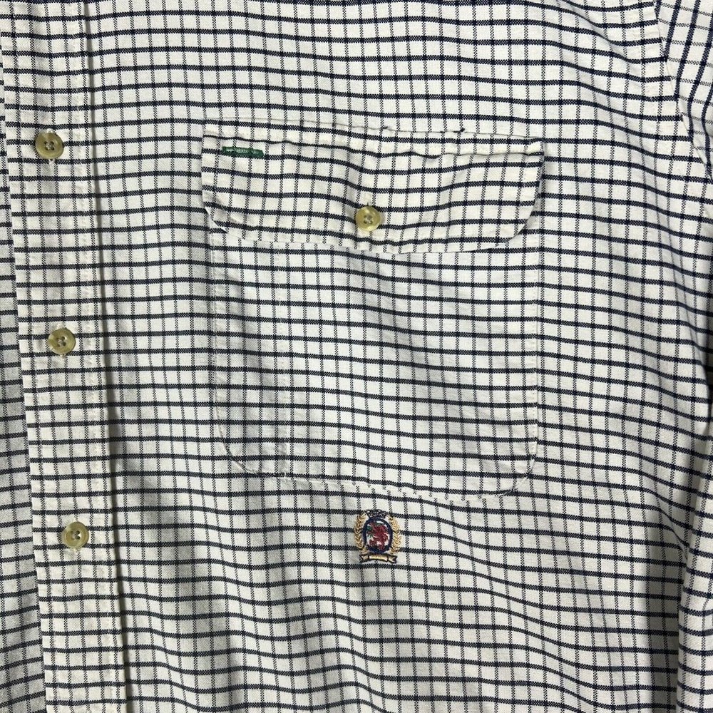 Tommy Hilfiger Mens X-Large Long Sleeve Shirt Blue Plaid Gingham Button Down XL - Picture 4 of 8